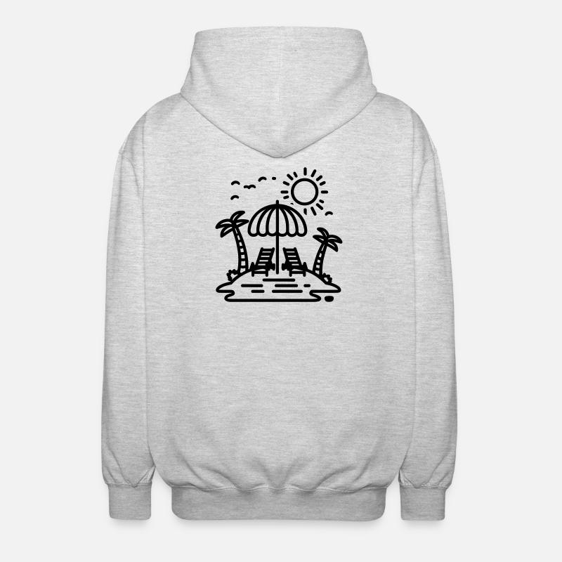 plage - Veste à capuche unisexe - gris clair chiné