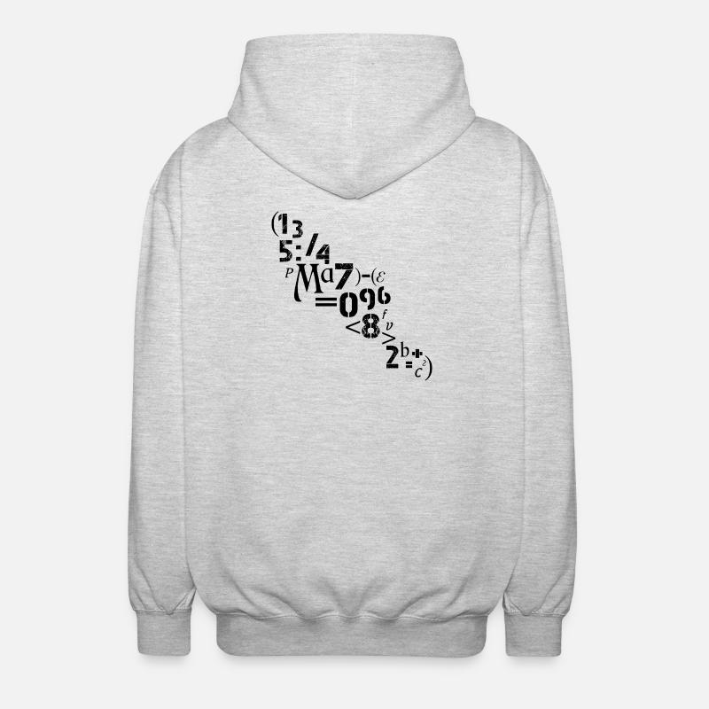 Mathématicien, enseignant Nombres, analyste de signes - Veste à capuche unisexe - gris clair chiné