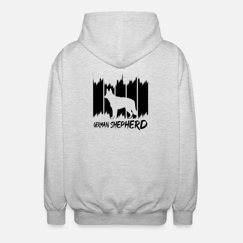 German Shepherd - Unisex Hooded Jacket - light heather grey