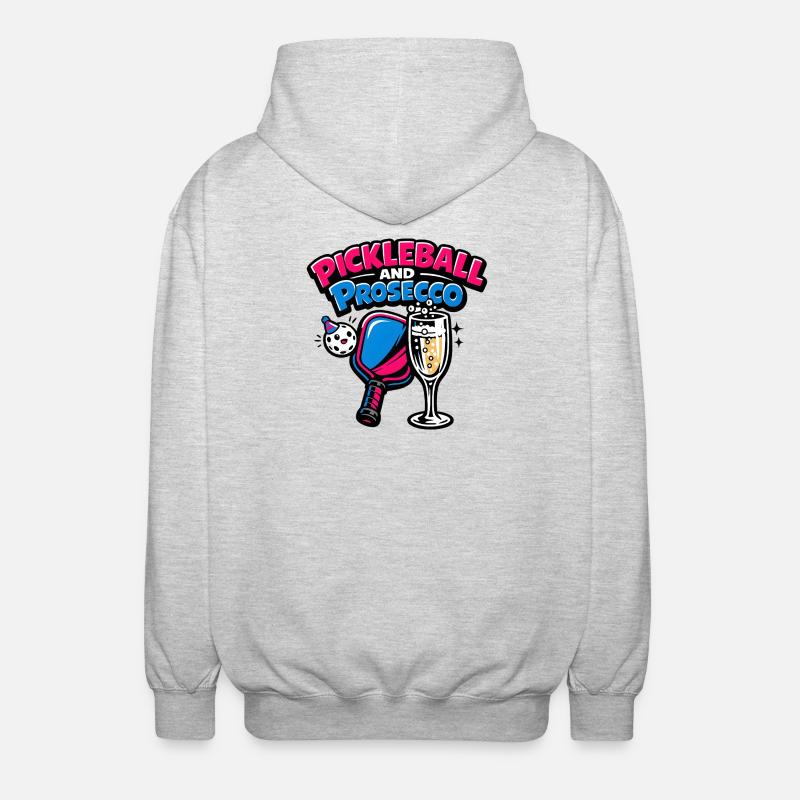 Pickleball Prosecco Logo - Unisex Hooded Jacket - light heather grey