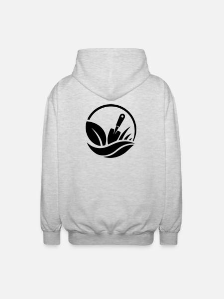 Gardener Shovel Plants Garden Motif - Unisex Hooded Jacket - light heather grey