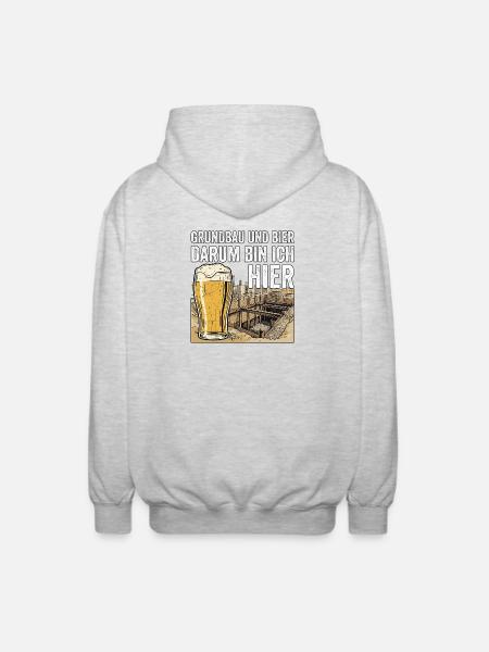 Maurer Und Bier Grundbau - Unisex Kapuzenjacke - Hellgrau meliert