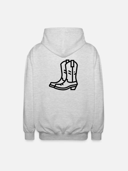 Cowboystiefel - Unisex Kapuzenjacke - Hellgrau meliert