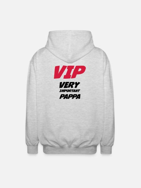 VIP Very Important Pappa - Unisex Hooded Jacket - light heather grey
