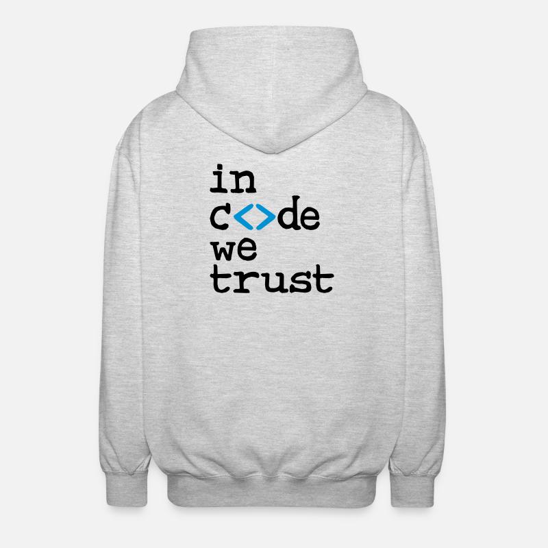 in code we trust ! - Veste à capuche unisexe - gris clair chiné