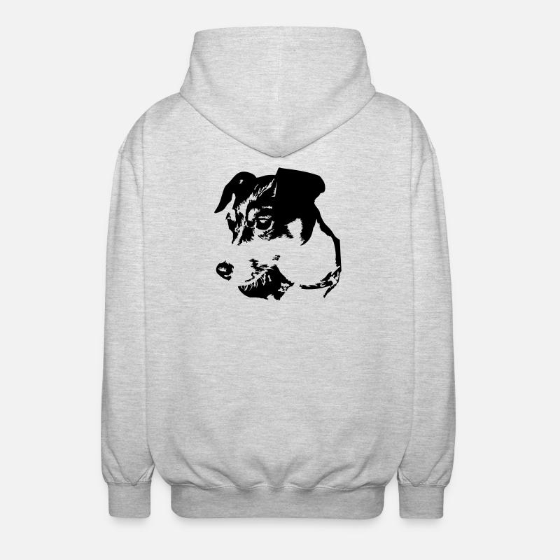 Tête de Jack Russell Terrier - Veste à capuche unisexe - gris clair chiné