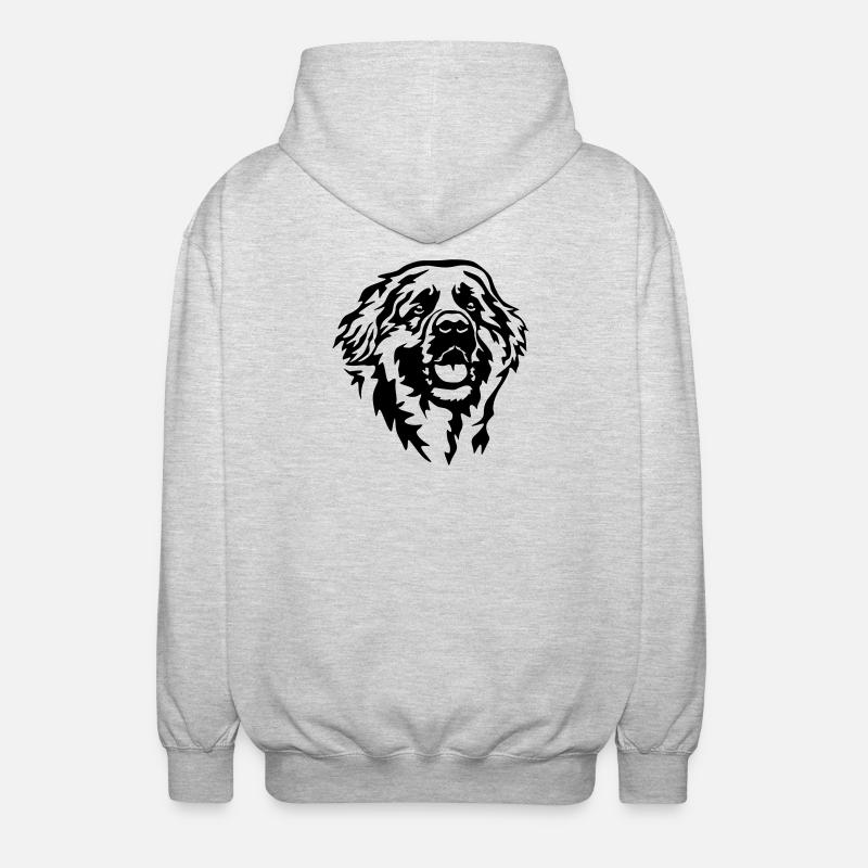 Tête de Leonberger - Veste à capuche unisexe - gris clair chiné