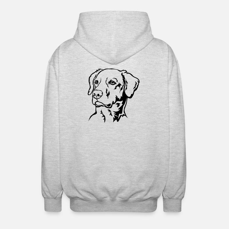 Labrador Kopf - Unisex Kapuzenjacke - Hellgrau meliert