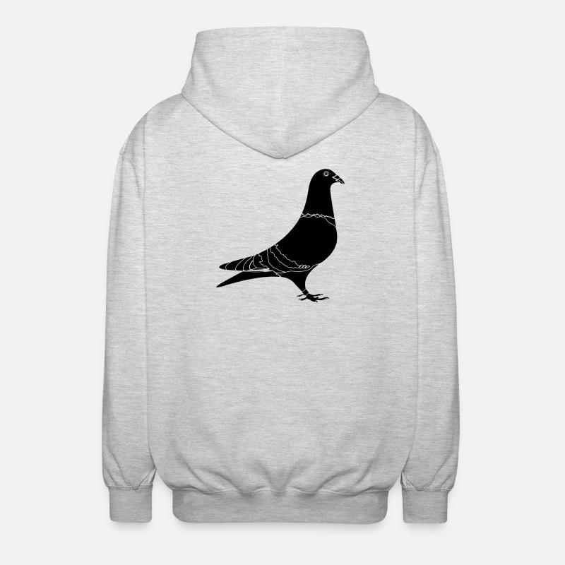 Brieftaube Schatten - Unisex Kapuzenjacke - Hellgrau meliert