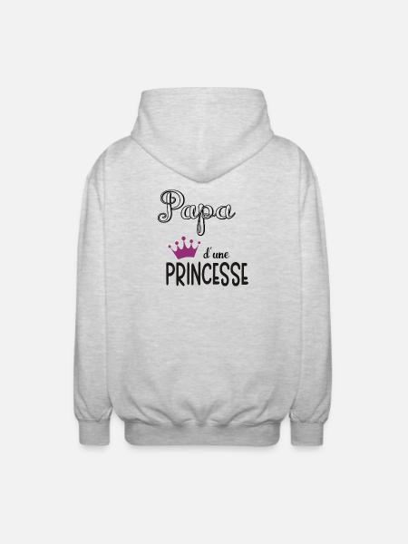 papa dune princesse - Veste à capuche unisexe - gris clair chiné