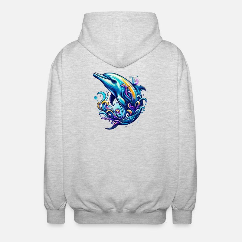 Dolphin - Unisex Hooded Jacket - light heather grey