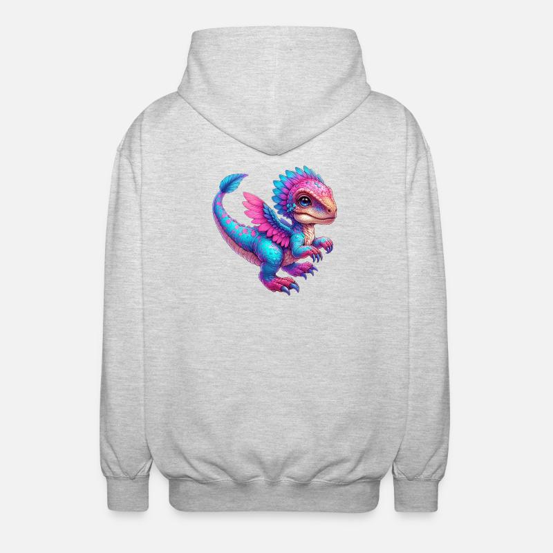 Dinosaur - Unisex Hooded Jacket - light heather grey
