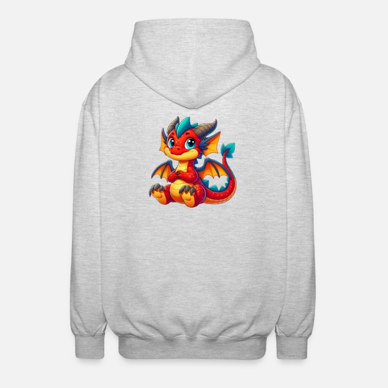 Drache - Unisex Kapuzenjacke - Hellgrau meliert