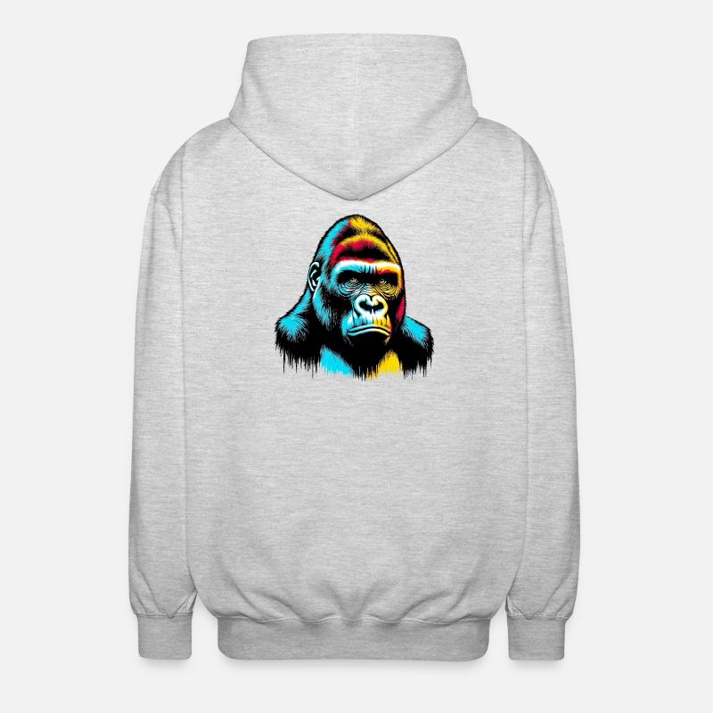 Gorilla - Unisex Kapuzenjacke - Hellgrau meliert