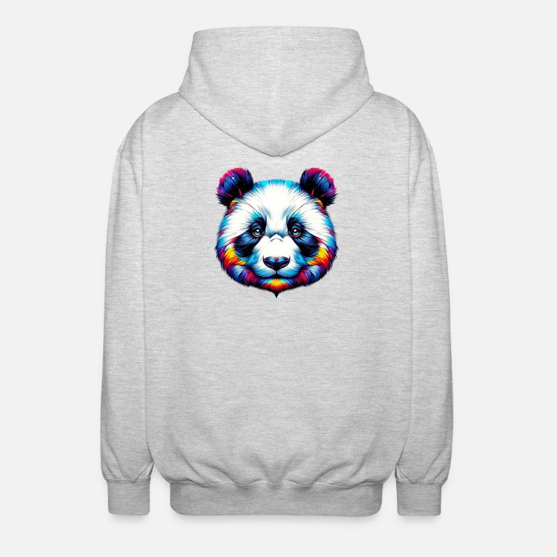 Panda - Veste à capuche unisexe - gris clair chiné