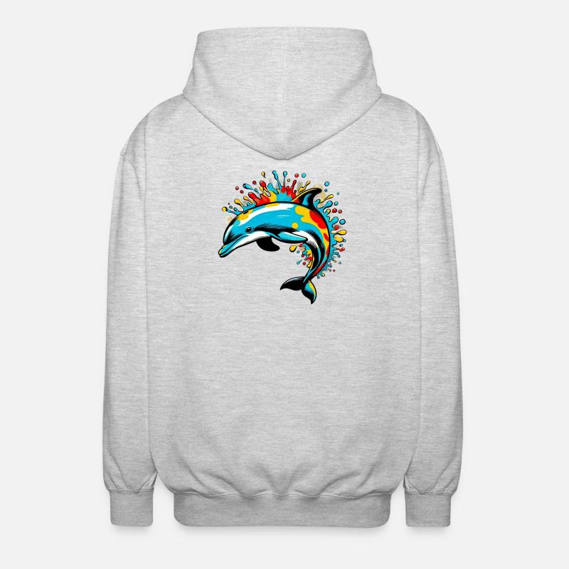 Delfin - Unisex Kapuzenjacke - Hellgrau meliert
