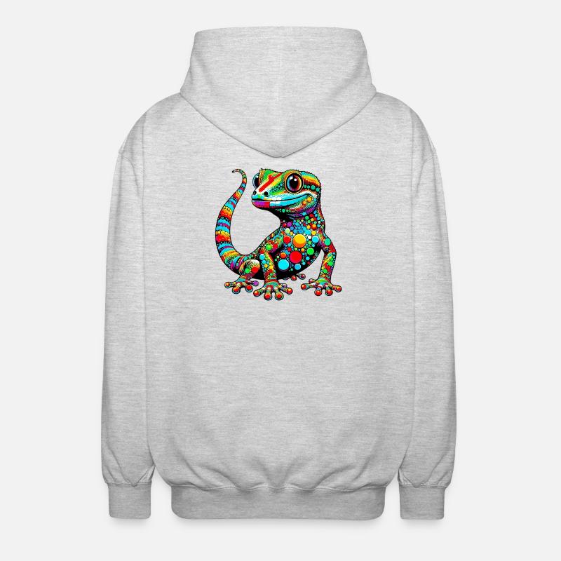 Gecko - Unisex Kapuzenjacke - Hellgrau meliert