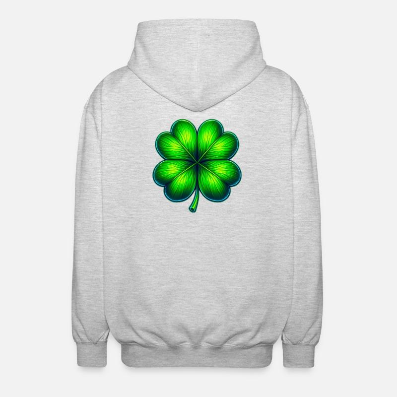 Four-leaf clover - Unisex Hooded Jacket - light heather grey