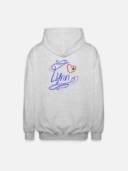 Lynn with heart and shamrock - Unisex Hooded Jacket - light heather grey