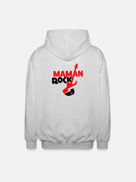 Maman rock - Veste à capuche unisexe - gris clair chiné
