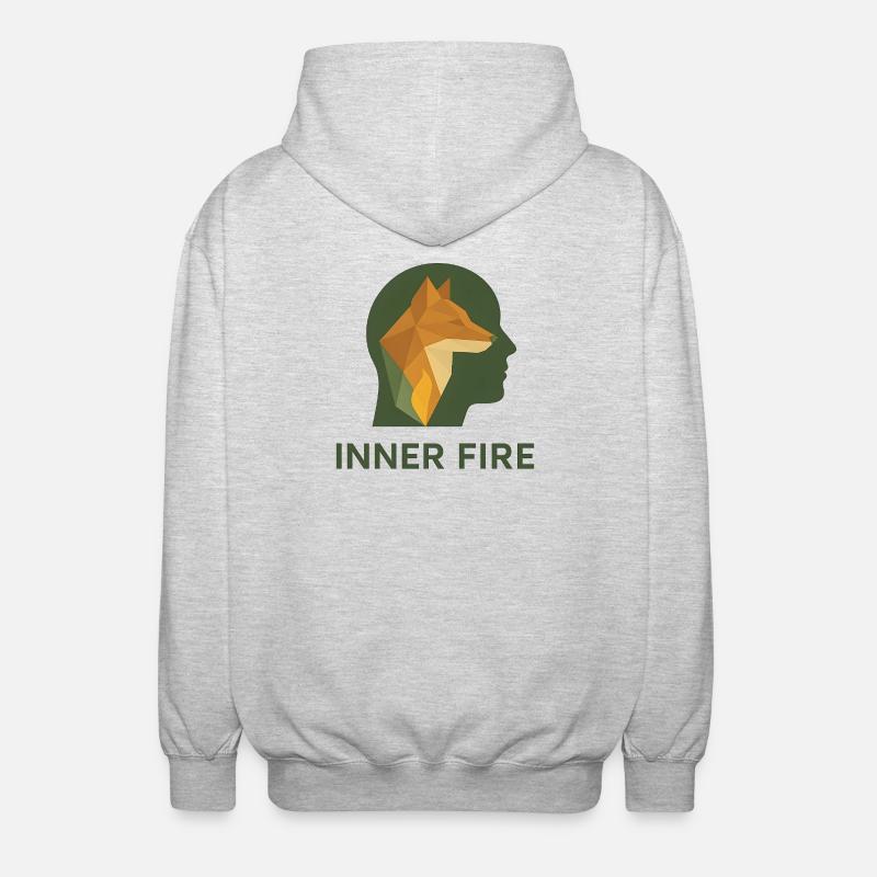 Inner Fire – The Glow Inside - Unisex Hooded Jacket - light heather grey