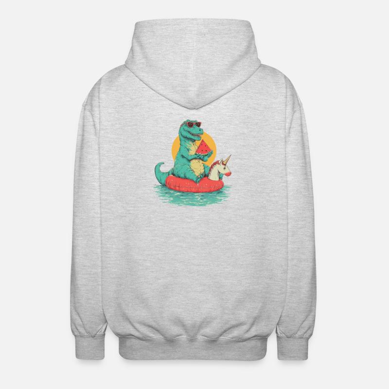 T-rex refroidissement - Veste à capuche unisexe - gris clair chiné