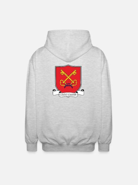 Comtat Venaissin - Veste à capuche unisexe - gris clair chiné