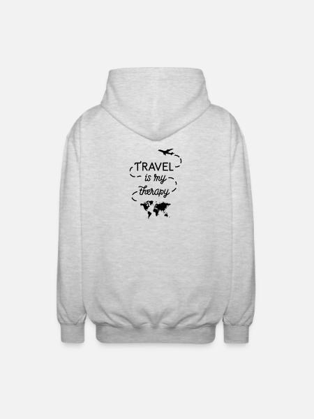 Journey as Global Therapy - Unisex Hooded Jacket - light heather grey