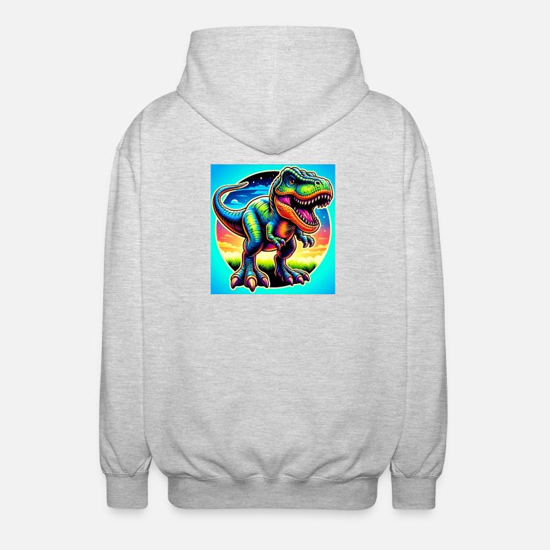 dinosaur - Unisex Hooded Jacket - light heather grey