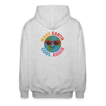 Rafraîchir la Terre à nouveau - Veste à capuche unisexe - gris clair chiné - Dos - AI Model Male 185 light (185cm)