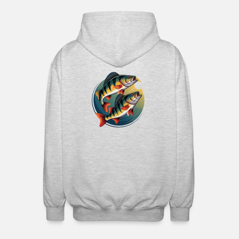 Two perch in a circle - Unisex Hooded Jacket - light heather grey