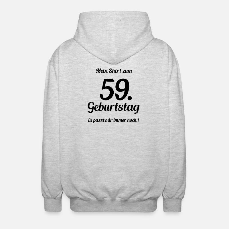 Passt seit 59 - Unisex Kapuzenjacke - Hellgrau meliert