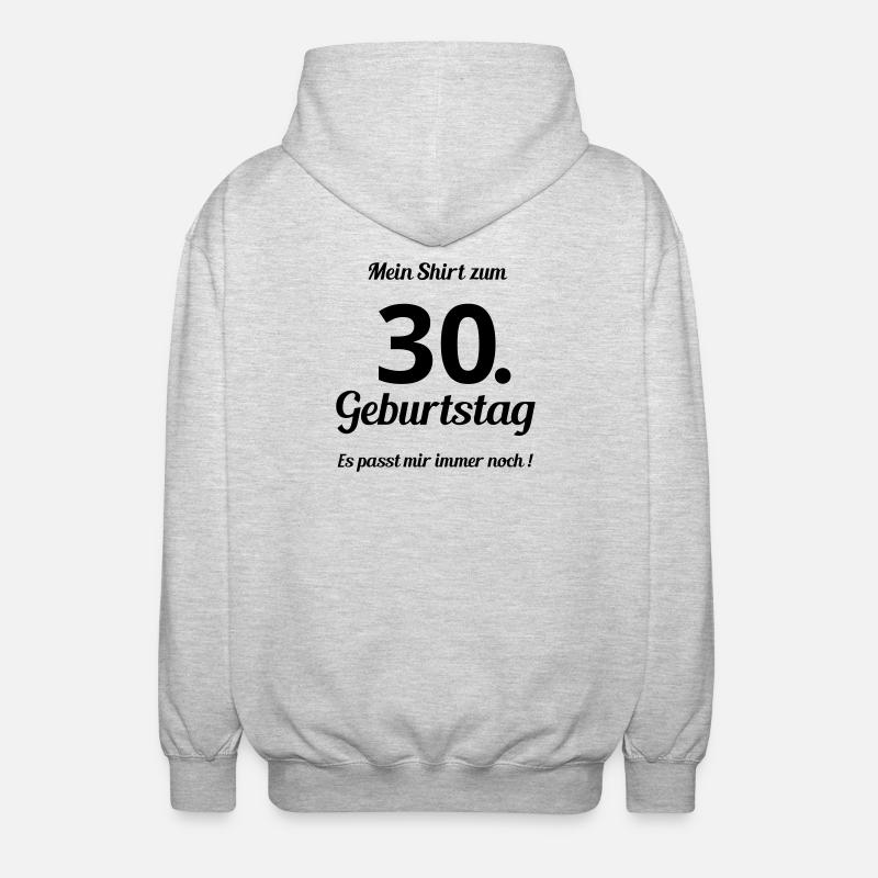 Passt seit 30 - Unisex Kapuzenjacke - Hellgrau meliert