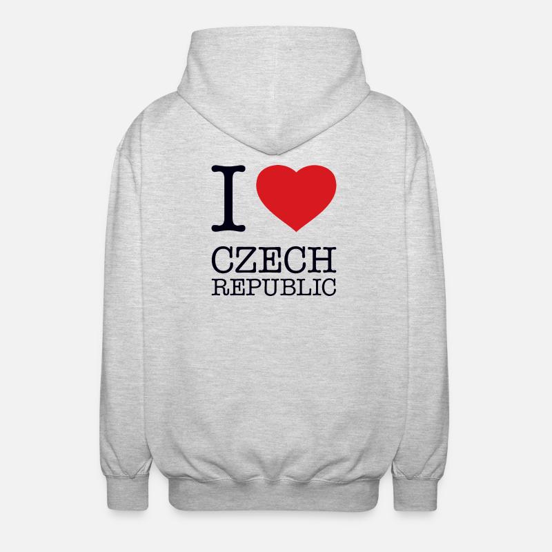 J’adore République tchèque Tschechien - Veste à capuche unisexe - gris clair chiné