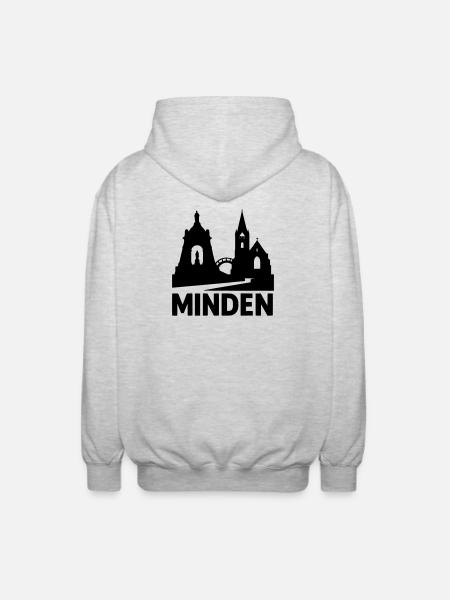 Minden Westphalia Silhouette - Unisex Hooded Jacket - light heather grey