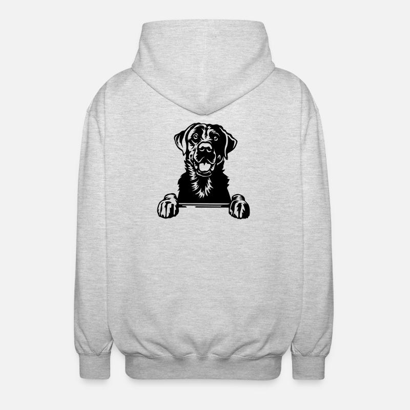 Labrador Kopf - Unisex Kapuzenjacke - Hellgrau meliert