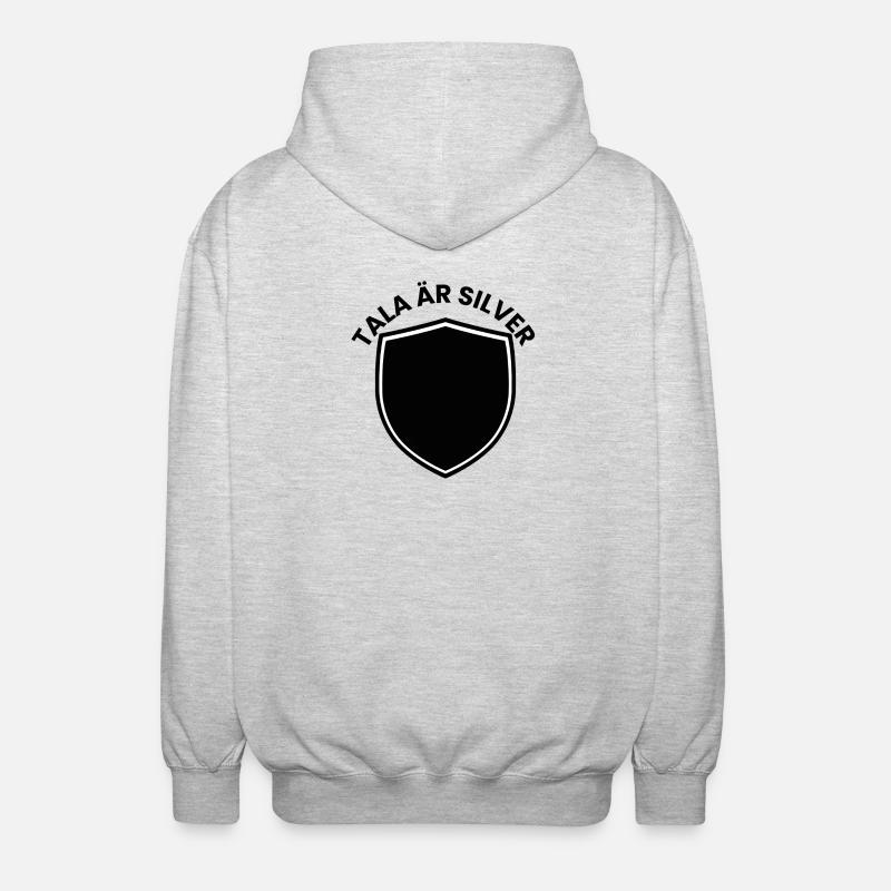 Bouclier d’argent avec thème d’année - Veste à capuche unisexe - gris clair chiné