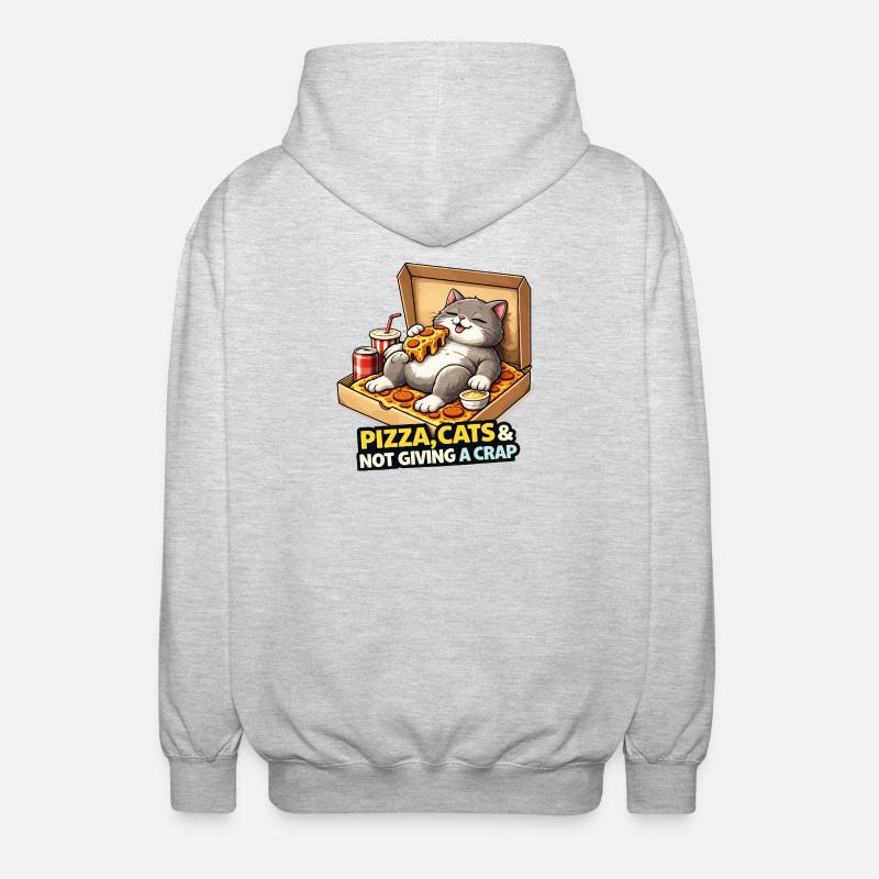 Pizza Cats Attitude - Veste à capuche unisexe - gris clair chiné