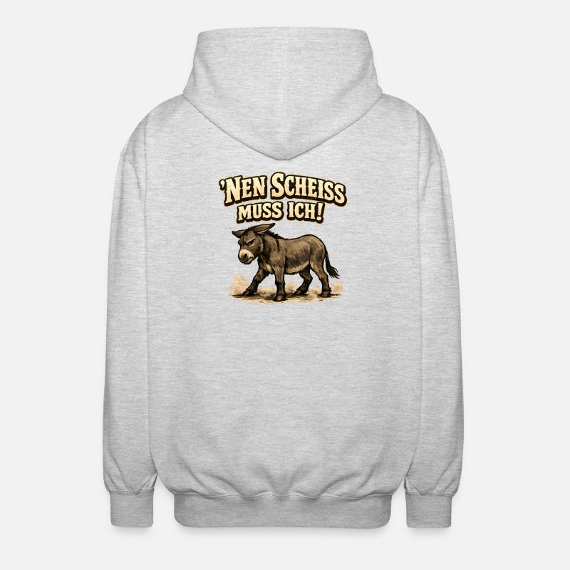 Nen Scheiss Muss Ich Esel - Unisex Kapuzenjacke - Hellgrau meliert