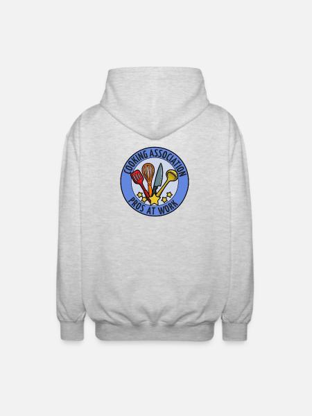 Kochverband Profis Am Werk Emblem - Unisex Kapuzenjacke - Hellgrau meliert
