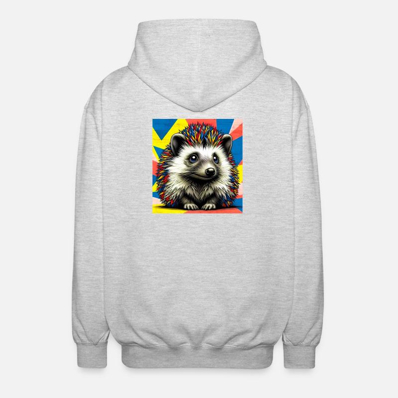 hedgehog - Unisex Hooded Jacket - light heather grey