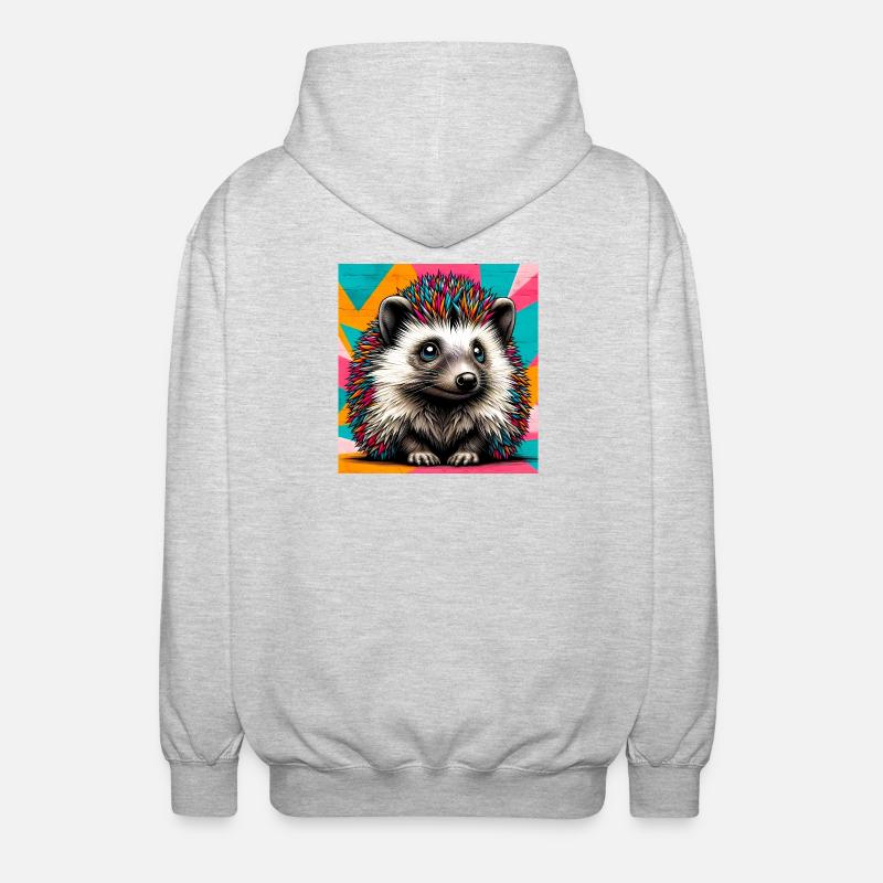 Igel - Unisex Kapuzenjacke - Hellgrau meliert