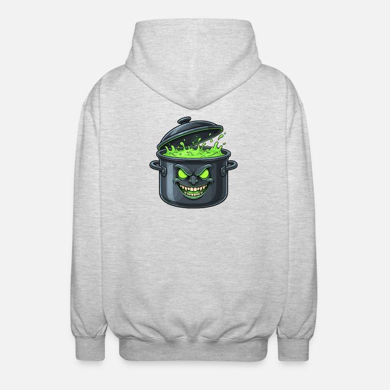 Spooky Green Pot Magic - Unisex Hooded Jacket - light heather grey