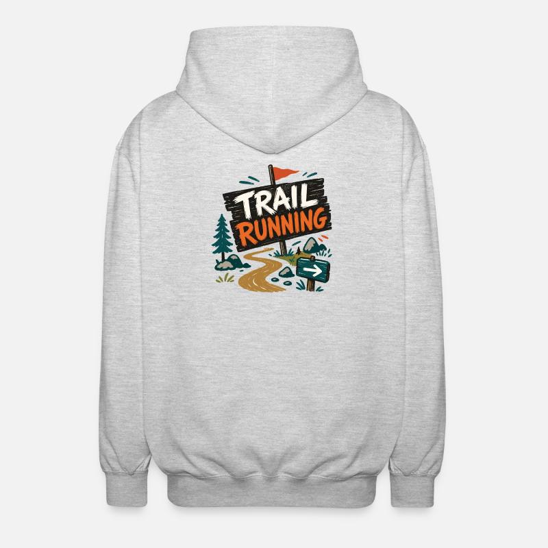 Trailrunning - Unisex Kapuzenjacke - Hellgrau meliert