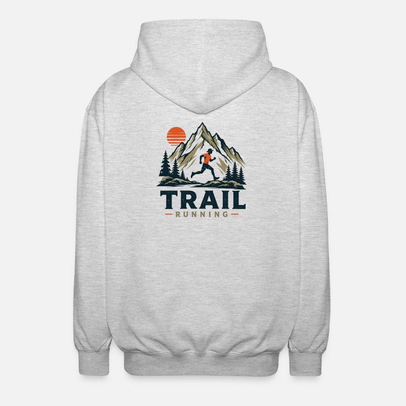 Trailrunning - Unisex Kapuzenjacke - Hellgrau meliert