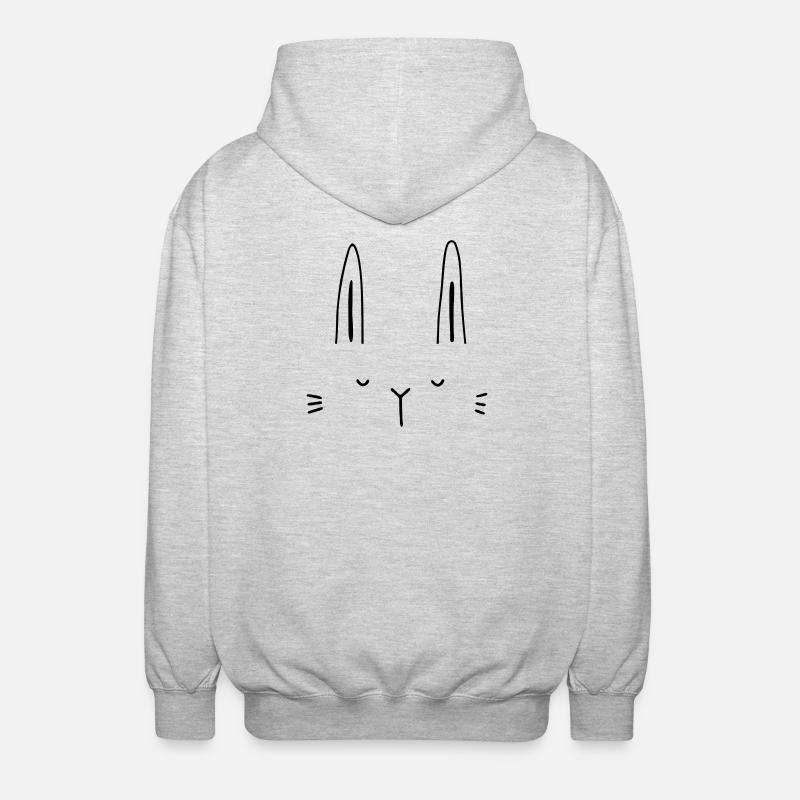 Kanin ansikte ansikte present idé - Luvjacka unisex - ljusgråmelerad