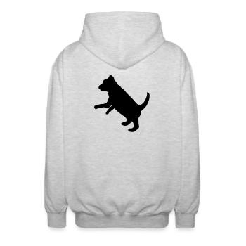 Playful Puppy Dog - Unisex Kapuzenjacke - Hellgrau meliert - Hinten - AI Model Male 185 light (185cm)
