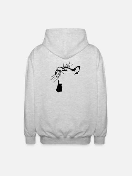Cat - Unisex Hooded Jacket - light heather grey