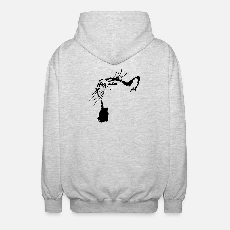 Chat - Veste à capuche unisexe - gris clair chiné