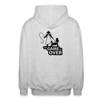 game over junggesellenabschied - Unisex Kapuzenjacke - Hellgrau meliert - Hinten - AI Model Male 185 light (185cm)